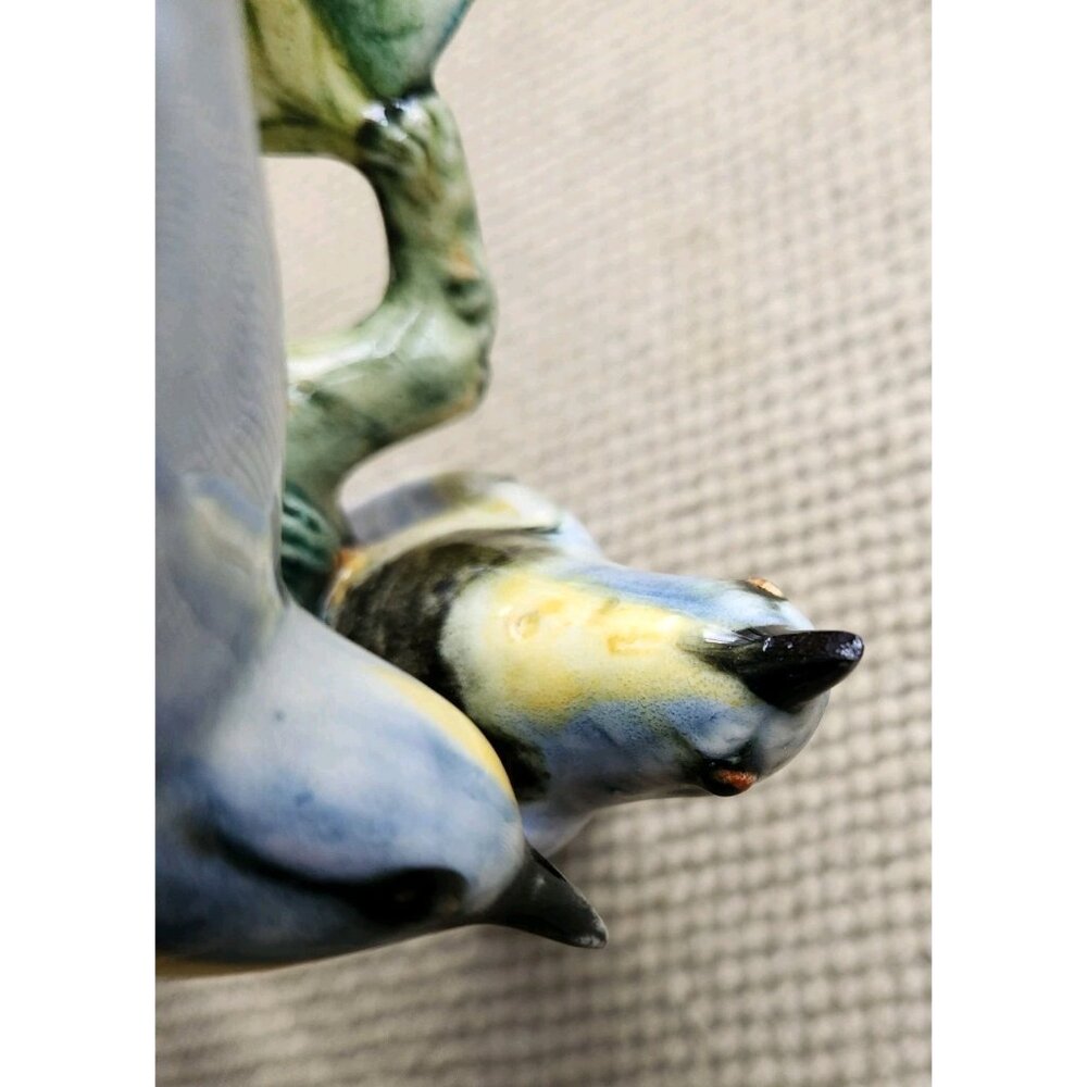Stangl Pottery Bird 3756 Double Audubon Warblers on w Branch Yellow Flower Large - Picture 11 of 11